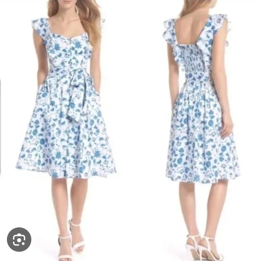 Gal Meets Glam Olivia blue floral dress